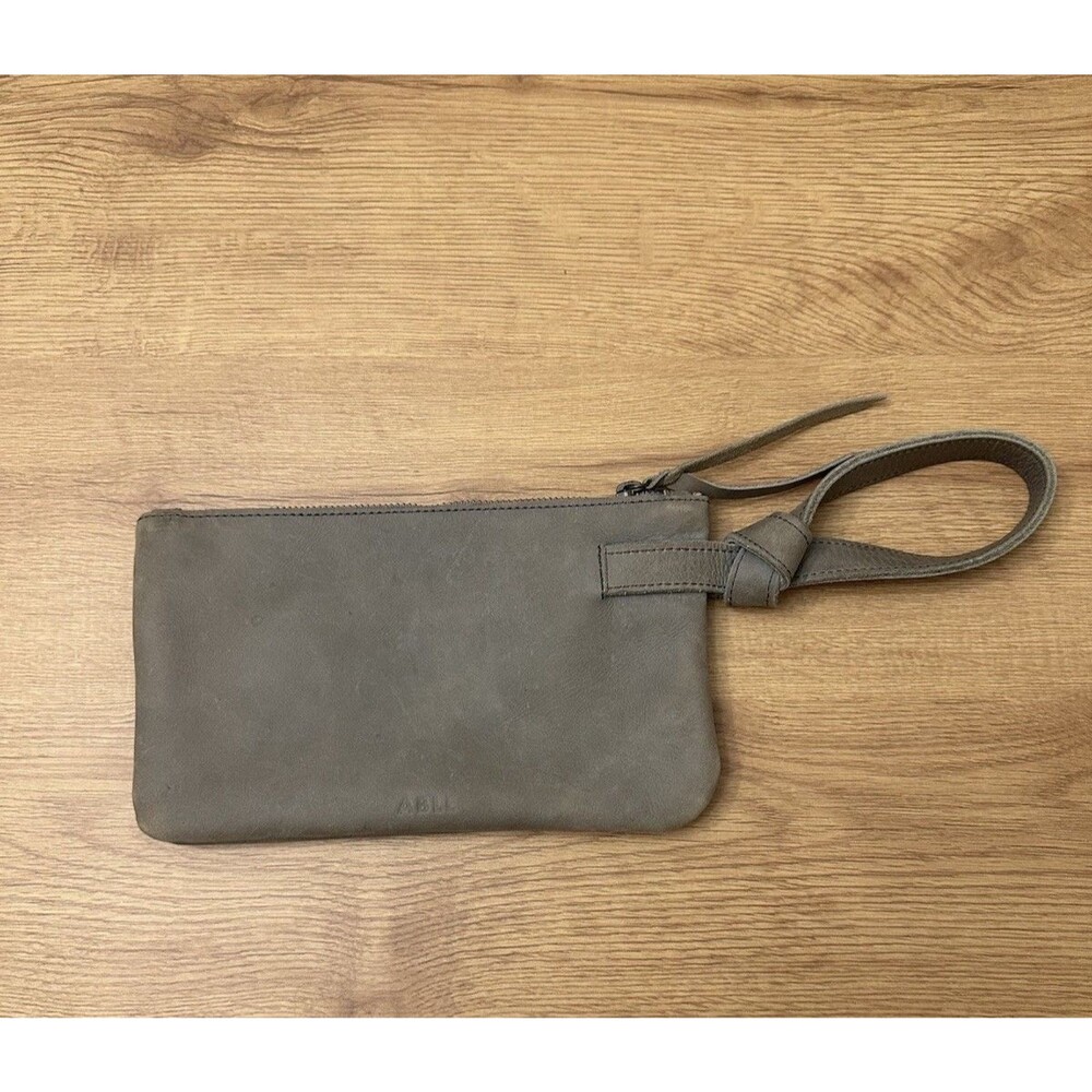 ABLE Rachel Wristlet Leather Knot Grey Bag Zipper Women's Pink